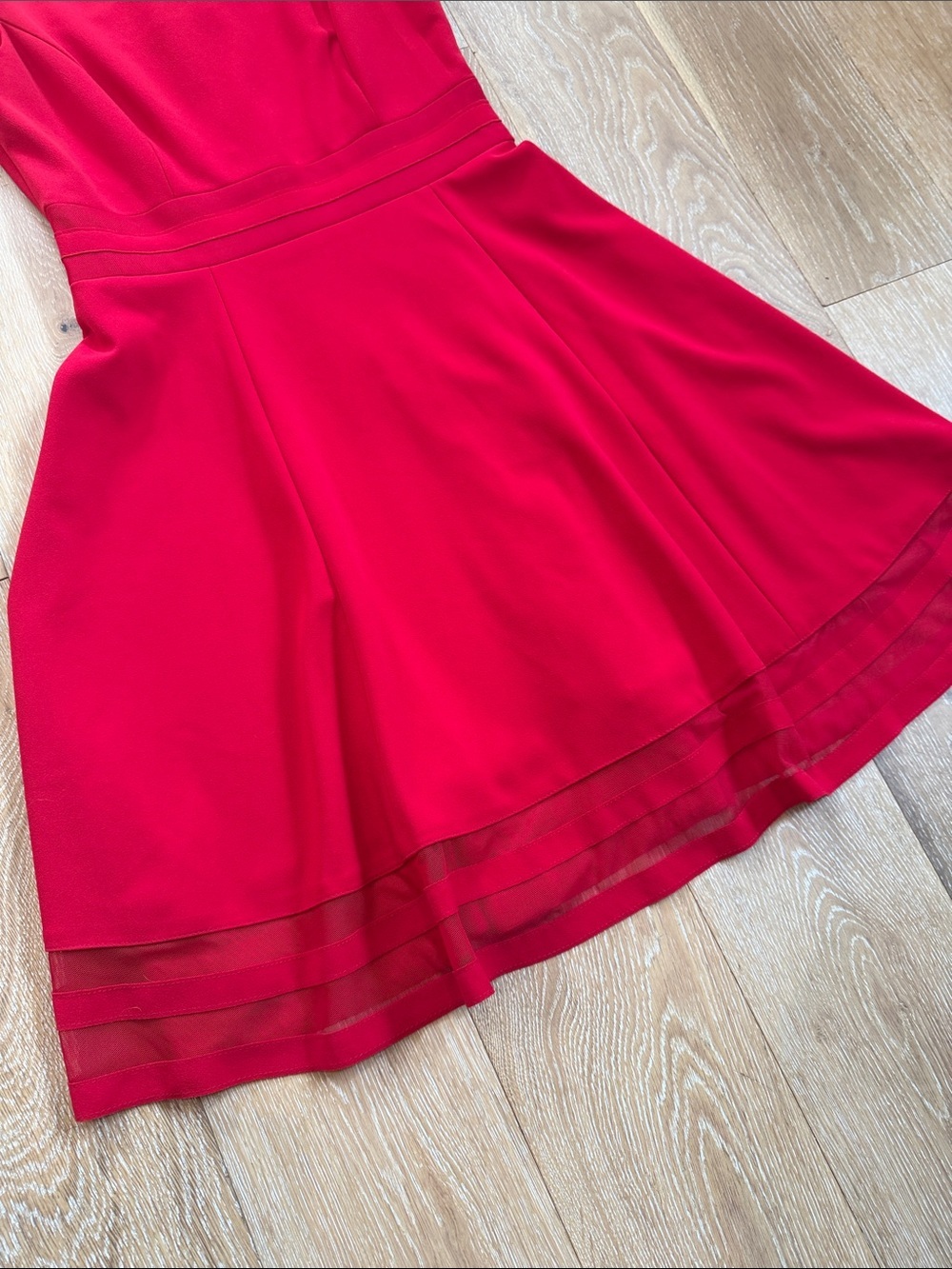 Calvin Klein Red Fit And Flare Dress Size 6 - Picture 4 of 8